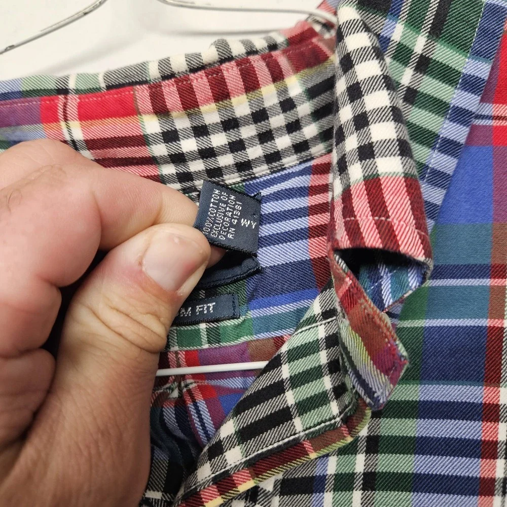 Ralph Lauren Plaid Button Up Long Sleeve Collared Shirt Size XL